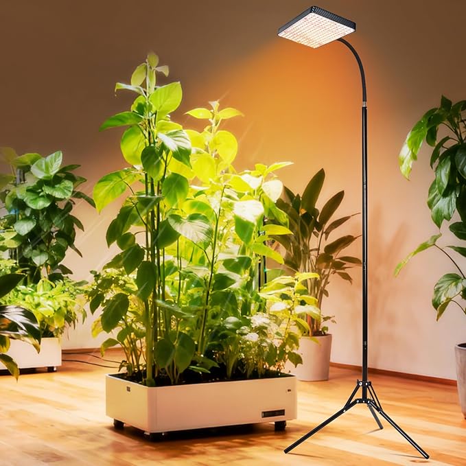 2026 Grow Light with Upgrade Stable Stand Bright Grow Lights for Indoor Tall Plants Bonsai Tree 4/8/12/16/20H Timer 25 Watt Power Draw NO Need Adapter 24-76 Height Adjustable