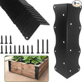 8-Pack Black Raised Garden Bed Corner Brackets 11x3x3 Metal Corner Supports with Screws Sturdy Wave-Edge Design for DIY Wooden Planter Boxes
