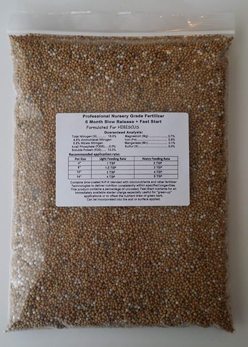 Professional Nursery Grade Hibiscus Fertilizer 4 LB 6 Month Slow Release Tropical Plant Food
