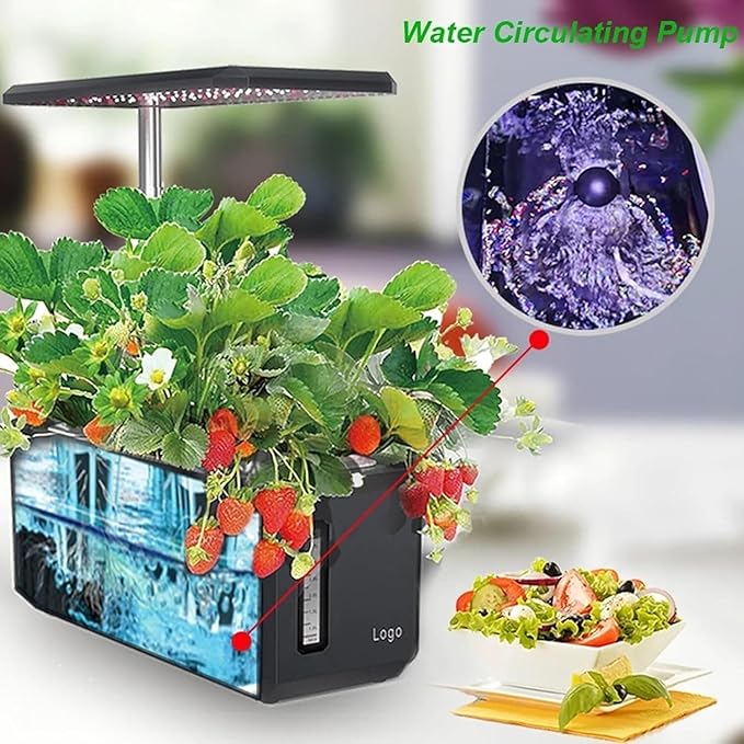 Hydroponics Growing System 6 Pods Hydroponics Growing System Indoor Garden with LED Grow LightHeight Adjustable and Automatic Timer for Fruits Vegetables