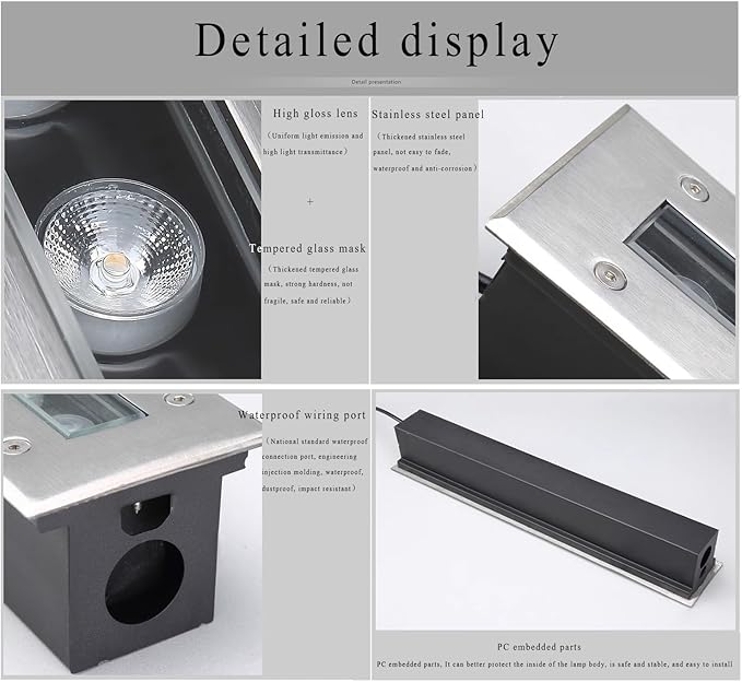Recessed LED Ground Spotlights - LED Spotlight Outdoor Recessed Underground LightWaterproof IP66 Buried Lights for Garden Tree Fence Driveway Patio Recessed LWarm White-36W