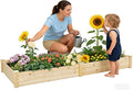 SUNCROWN 8x2ft Wooden Raised Garden Bed Planter Box for Vegetables and Flowers in Backyard/Patio/Outdoor Gardening with Open Base Natural 96 x 24 x 10in