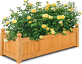 S AFSTAR Wooden Raised Garden Bed Outdoor Rectangular Plant Box W/Drainage Holes Wood Raised Planter for Vegetable Fruit Flower Rise Planter Container for Yard Patio Garden 43.5 L x 16 W x 14 H