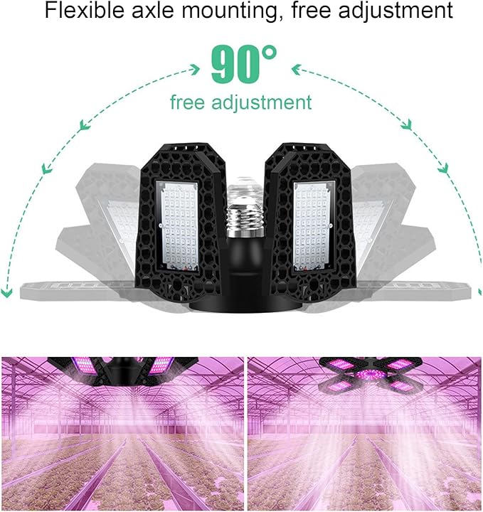 85-265V 150W LED Grow Light Foldable Red Blue Spectrum E27 Growing Lamps Plant Lights for Indoor Succulents Garden Farming Greenhouses