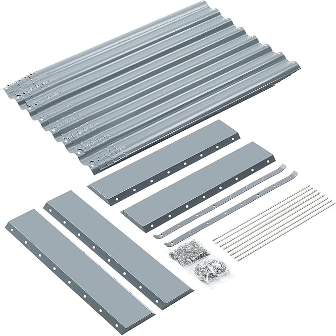 Land Guard 2 Pack 8×4×2ft Galvanized Raised Garden Bed Kit Galvanized Planter Raised Garden Boxes Outdoor Large Metal Raised Garden Beds for Vegetables (Modern Grey)