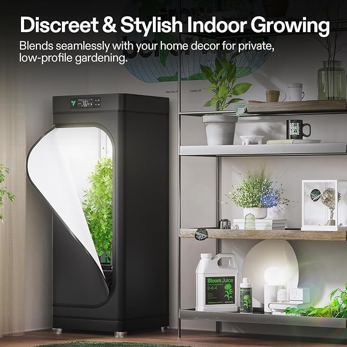 VGrow All-in-One Smart Grow Box Professional System with Samsung LM301H EVO Grow Light Advanced Circulation &amp Ventilation System Irrigation Nutrient Magnetic Window for Indoor Hydroponics