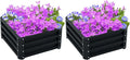 Outsunny 2 Piece Galvanized Raised Garden Bed 2' x 2' x 1' Metal Planter Box for Growing Vegetables Flowers Herbs Succulents Dark Gray