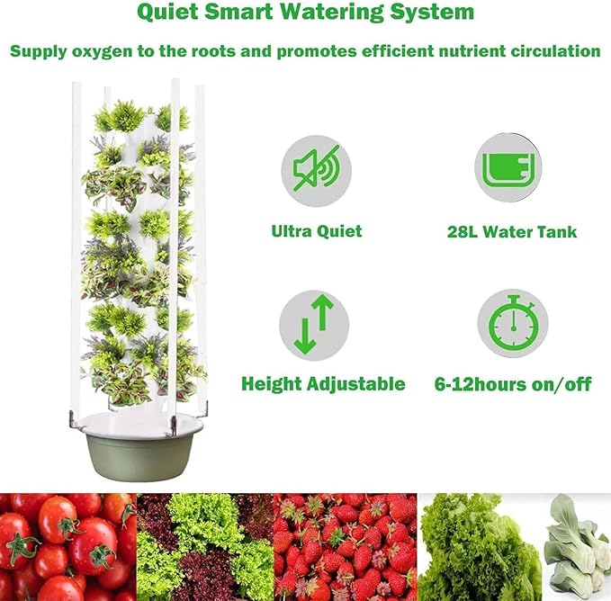 Indoor Vertical Garden Planter Outdoor Indoor Hydroponics Growing System Hydroponics Growing System Kit 6-12 Hours Lighting LED Grow Light ABS for Leafy Greens and Herbs 5楼