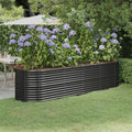 SKM Garden Raised Bed Powder-Coated Steel 116.5x31.5x26.8 Anthracite (17.46 KG/38.412 LBS)