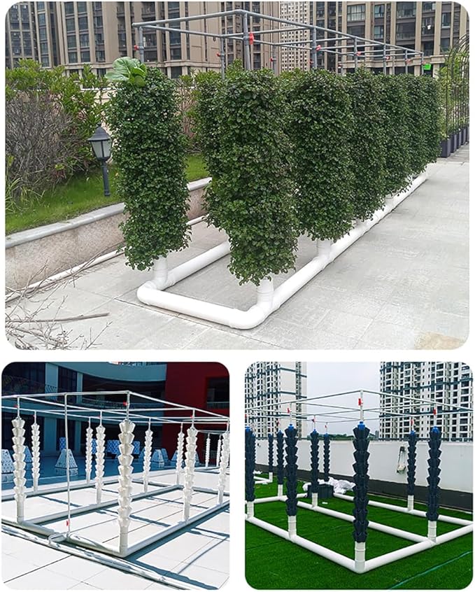 Hydroponic Tower System Hydroponic Grow Kit Earthless Growing System Aeroponics Tower with Hydration Pump Adapter Seed Bed and Net PotsWhite12th Floor