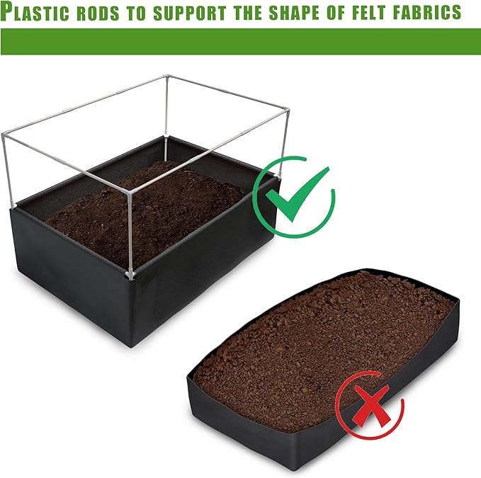 UNIFAMILY Fabric Raised Garden Bed Kit Breathable Raised Garden Bed with Cover Garden Beds Outdoor with Plant Protection Mesh Netting for Vegetable Flower Herbs and Strawberry