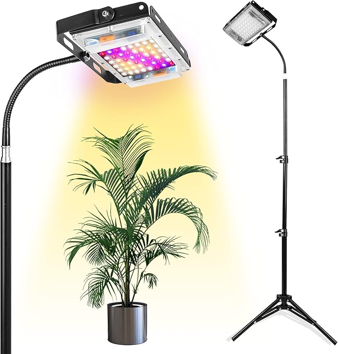 LBW LED Grow Light with Stand Full Spectrum 150W for Indoor Plants Adjustable Tripod Stand 15-47 Inches