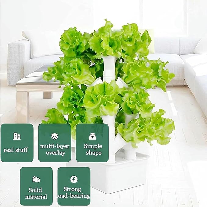Vertical Hydroponic Tower Vegetable Plants Tower 16/24/32 PVC Hydroponic Kit of PVC Pipe