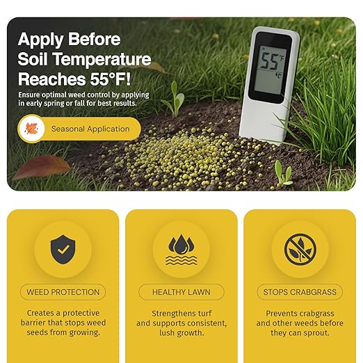 13-0-10 Pre-Emergent Lawn Fertilizer (50 lbs.) - Prevents Crabgrass &amp Weeds - Dark Green Color - All Grass Types