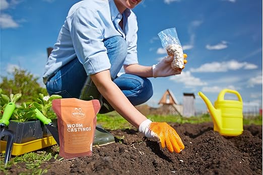 Brothers Worm Farm 10 Pounds Worm Castings (aka Worm Poop). Transform your indoor plants and gardens with a Lab-tested Eco-friendly and All-natural Worm Fertilizer. Safe Non-toxic and High in Benef