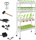 108 Plant Hydroponics Growing System Kit Smart Hydroponic Tower with Water Pump &amp Wheels Indoor Outdoor Herb Garden PVC-U Pipes Gardening System Grow Kit for Vegetables Fruits