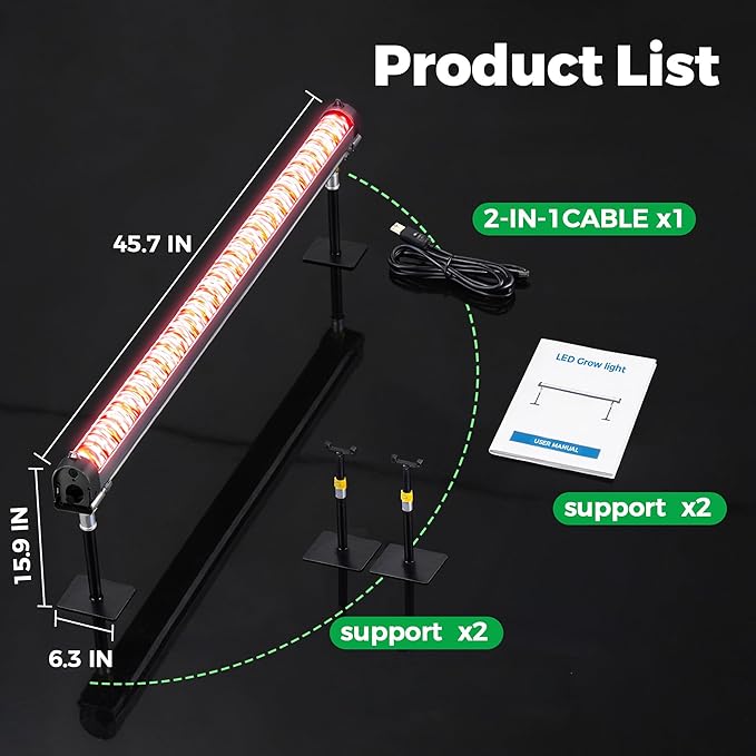 680nm Peak Red Spectrum LED Grow Light Fixture - Under Canopy Grow Light for High Yield Indoor Farming