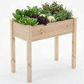 NEWBULIG Raised Garden Bed with Legs 34x18x30inElevated Wood Planter Box Stand for Outdoors Garden Balcony Courtyard Natural Wood 400 Pound Capacity for Planting Herbs Flowers Vegetables