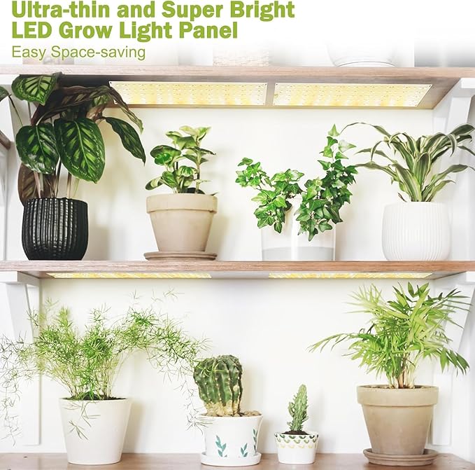 LED Grow Light Panels | Full Spectrum with 540 LEDs 3 Modes Timer &amp 10 Brightness Levels 3.11x11.81x4pc for Indoor Plants Seedlings Succulents