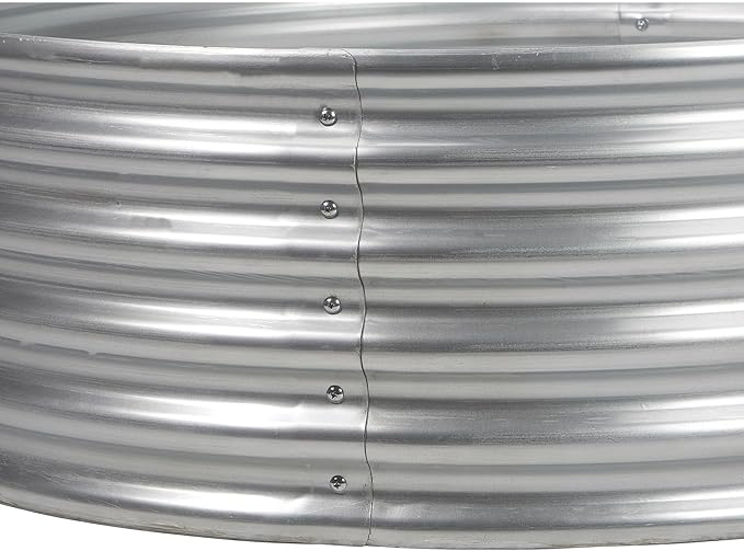 Galvanized Steel Round Raised Garden Bed — 4ft. x 12in