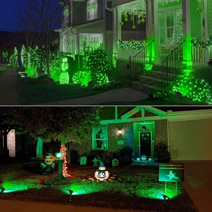 T-SUN Solar Lights Outdoor Waterproof IP65 12 Pack LED Solar Spot Lights Color Changing IP65 Waterproof Smart Auto On/Off for Outside Landscape Garden Yard Lawn Pathway Patio Driveway