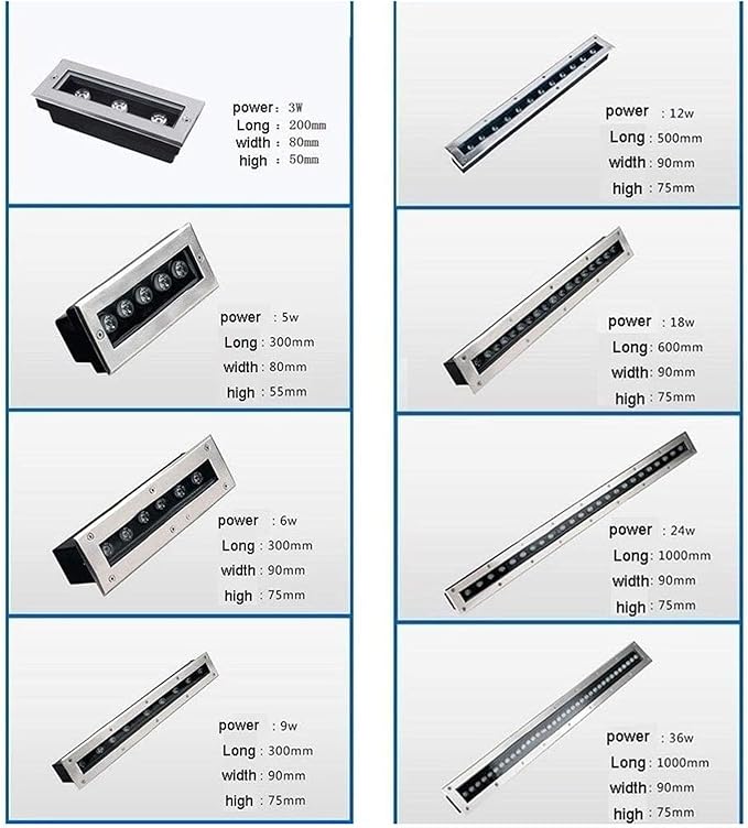 IP65 Waterproof LED Landscape Lights - Outdoor Spotlights for Pathway &amp Garage 85-110V Rectangle Downlight Ideal for Garden and Lawn Lighting (Blue 5W)