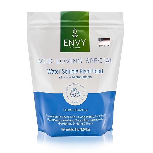 ENVY Plant Foods Acid-Loving Special | Water Soluble Fertilizer | Hydrangea Azalea &amp Berry Plant Food (5 lb)