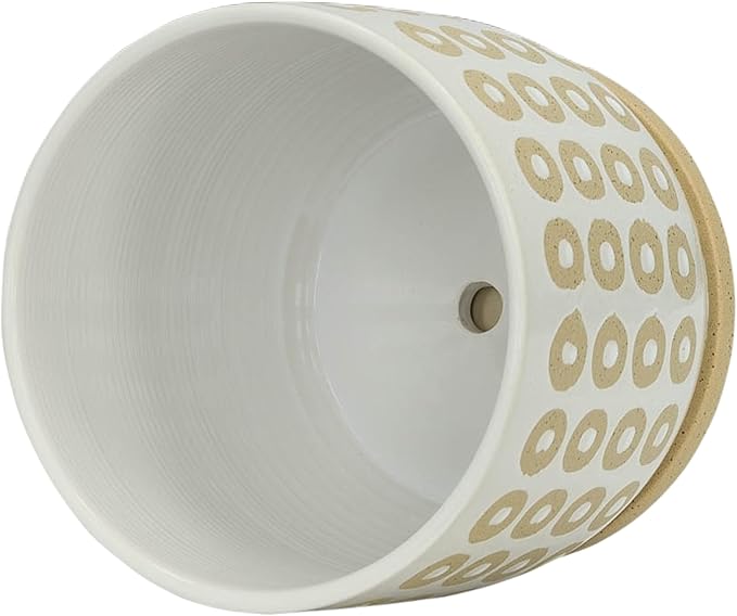 Generic 8 Circles Planter W Saucer White