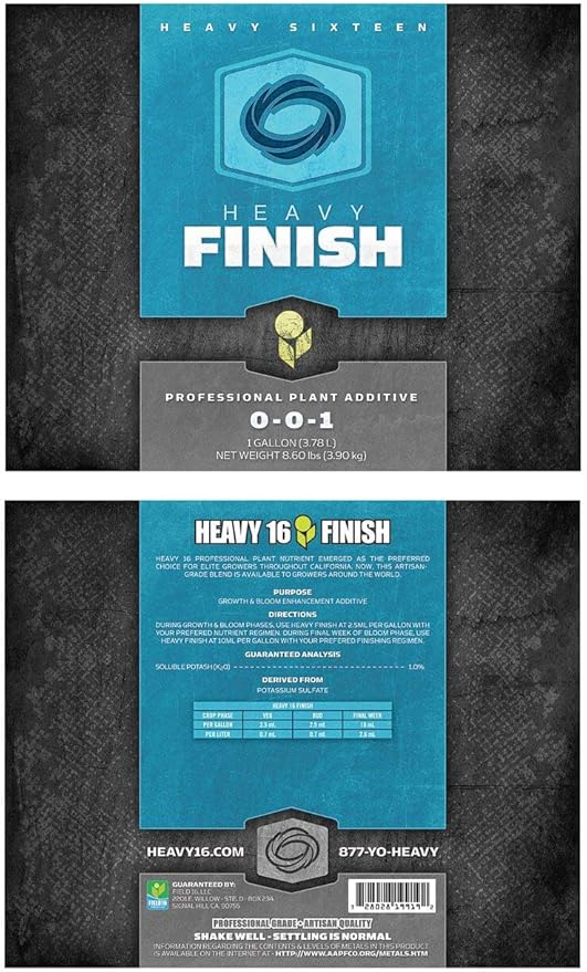 1 Liter - Heavy Finish - Grow and Bloom Enhancement Additive - Flushing Agent - FINISH1L