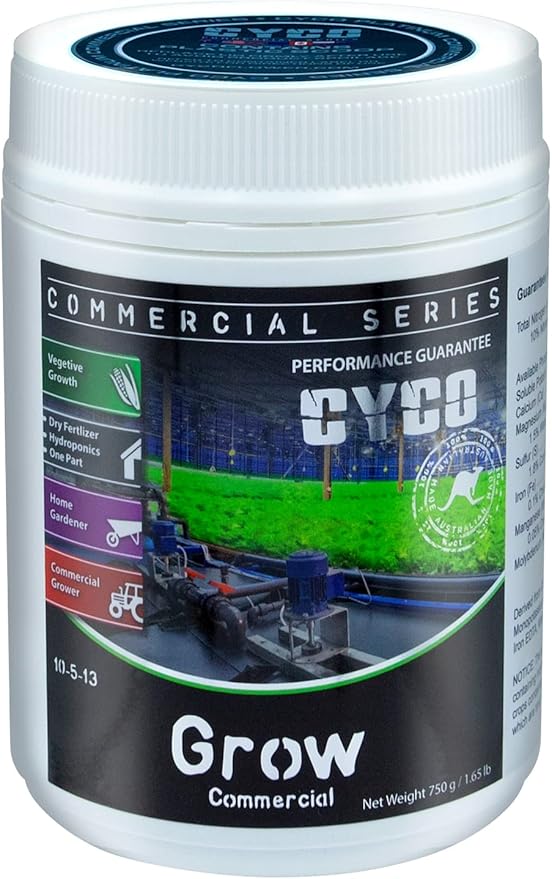 CYCO Commercial Series Grow One-Part Micronized Powder Fertilizer for Hydroponic and Soil Applications 750 g.
