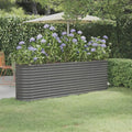 Garden Raised Bed Powder-Coated Steel 88.2x15.7x26.8 GrayWeight:25.84lbs318899