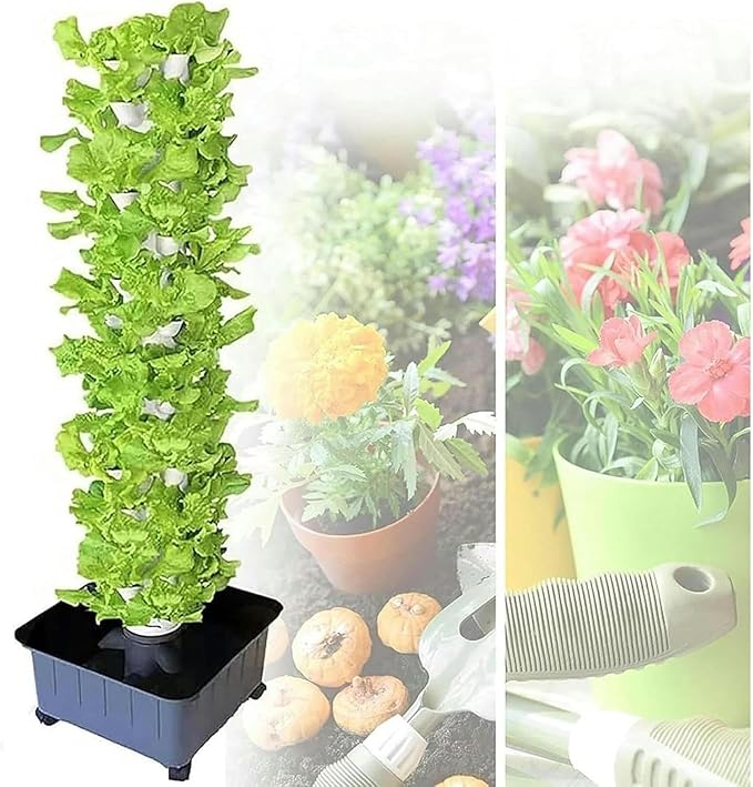 Vertical Planting Tower hydroponic Planting for Indoor and Outdoor Gardens soilless Cultivation with Water Pump Mobile Water Tank
