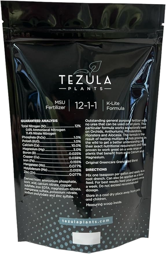 Orchid Fertilizer (MSU) 2lbs. K-Lite (12-1-1-10Ca-3Mg) Excellent for Orchids &amp Houseplants - Urea Free (Greencare)