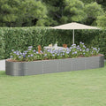 Garden Raised BedOutdoor Garden Raised Planter Boxes Garden Beds Suitable for Growing Flowers Porch and Fruits Herbs Powder-Coated Steel 200.8X55.1X26.8 Gray