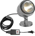 Kiven IP66 Waterproof LED Landscape Up Down Light Grey Decorative Spotlight with Plug-in Cord and Timer for Indoor Outdoor Yard Step Statue Mini LED Lawn Light (10W Cool White)