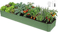 INNO STAGE 8×2×1ft Galvanized Raised Garden Bed Kit Galvanized Planter Raised Garden Boxes Outdoor Large Metal Raised Garden Beds for Vegetables Flowers Herbs and Succulents OliverGreen