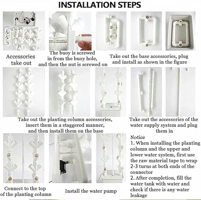15 Floors 45 Plants Sites Indoor Vertical Gardening Grow Kit Hydroponic Tower Growing Sytem Hydroponics Tower Garden for Indoor Herbs Fruits and Vegetables-*