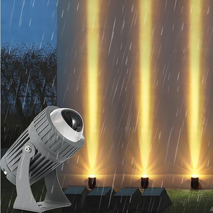 Spotlight LED Beam Light 10W Remote Rotation Lighting IP67 Waterproof Outdoor Lights Exterior Building Exterior SpotLights for Construction Projects(Warm White10W(24V))