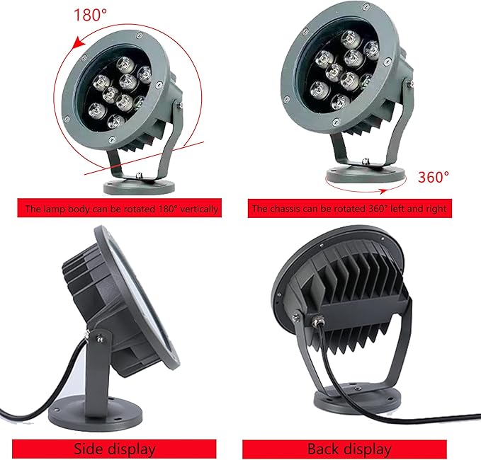 Kiven LED Landscape Plug-in Down Light with Timer Function 9W Outdoor Waterproo LED Christmas Decorative Spotlight Lamp 110V with Plug for Indoor Outdoor Yard Step Wall Lighting (Warm White)