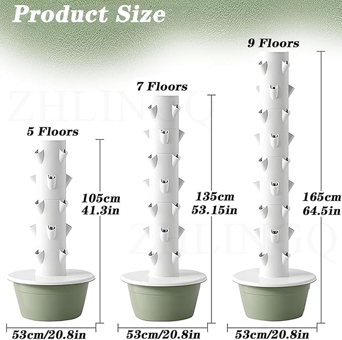 Hydroponics Tower Indoor Growing System 5/7/9 Layers Indoor Gardening Tower with Pump System Plants Germination Kit Vertical Hydroponic System for Hydroponic Gardening Lovers7Layers/28Pots