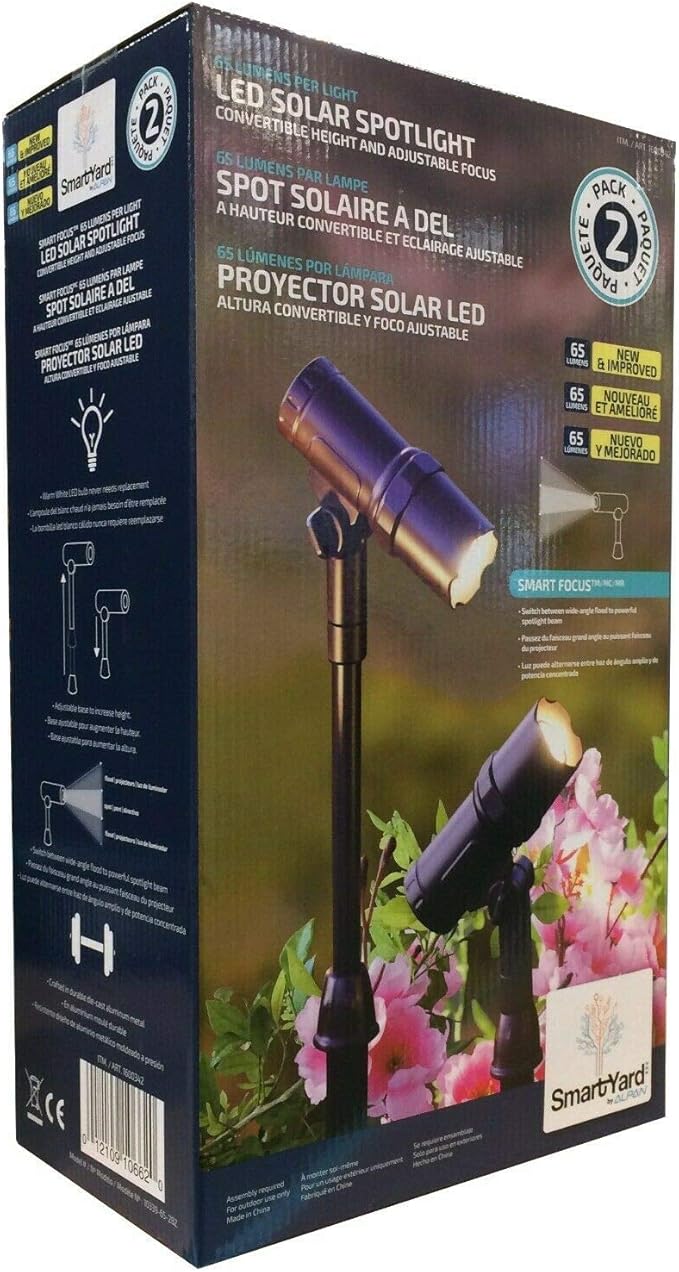 Smartyard SmartYard Solar LED Spotlight 2 Count Bronze Warm White