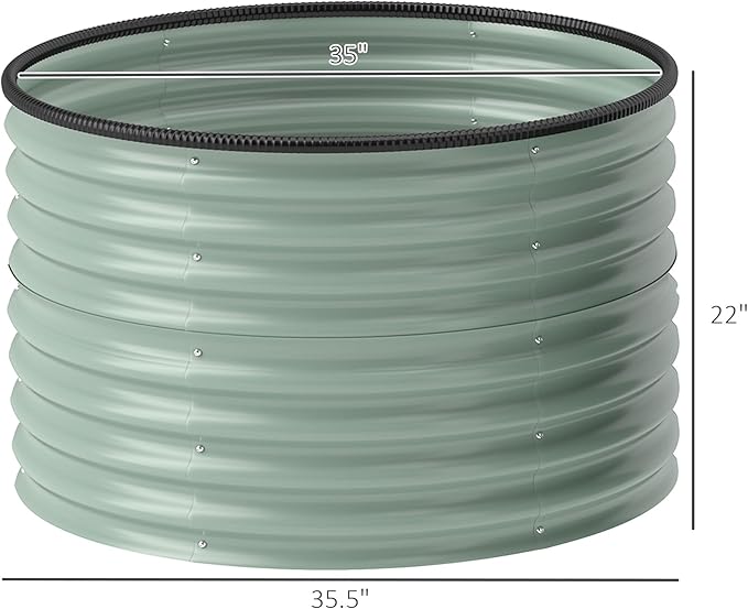 Metal Planter BoxSet of 2 Raised Garden Bedwith Safety Edging Easy to Assemble Stock Tank