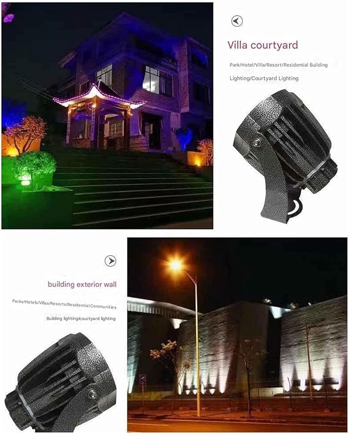 Long Range LED Floodlights - Beam Spotlight COB Round Tree Lights IP66 Waterproof Adjustable Angle for Wall Advertising Building Signs Lawn Landscape Lamp(Blue20W(AC220V))