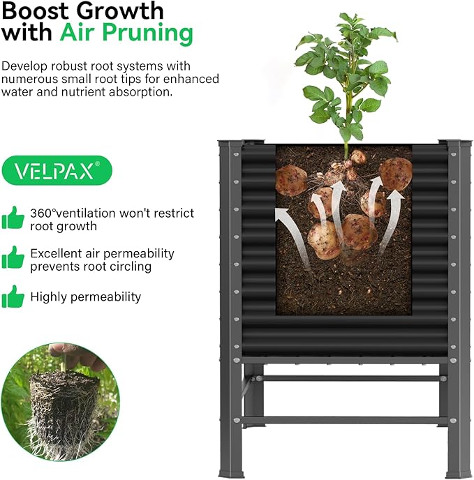 Galvanized Raised Garden Bed with Legs48×24×37in Large Metal Elevated Raised Planter Box Raised Garden Bed900lb Capacity with Drainage Holes for Vegetables Lawn Green Flowers Fruits Terrace(2PCS)