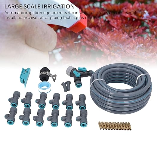 FLEXMAN 32Ft Drip Irrigation System Garden Watering Automatic Drip Irrigation Kit Patio Lawn Equipment Set with Hose Adjustable Dripper for Farming Lawn Yard Greenho