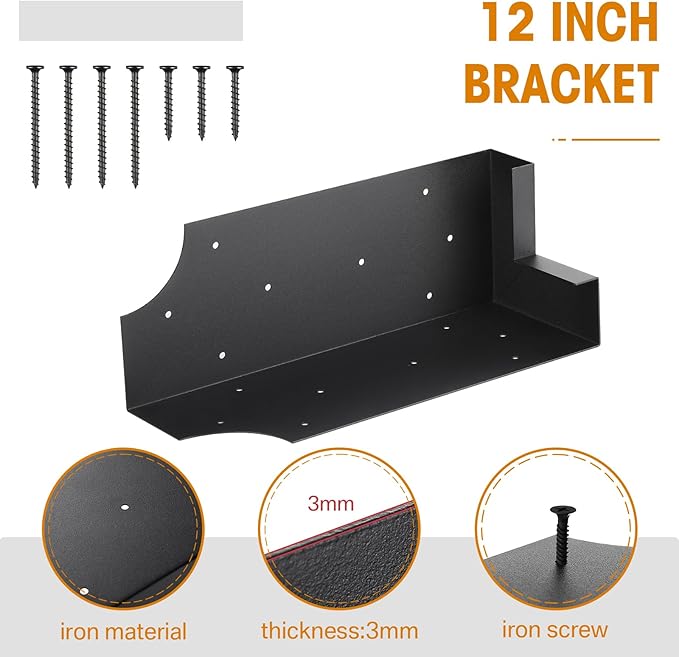 Therwen 8 Set Raised Garden Bed Corner Brackets with 128 Screws Fit Lumber up to 2 Inch x 12 Inch Metal Planter Box Rust Resistant Raised Bed Brackets for Vegetable Garden(Black)
