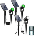 Solar Spot Lights Outdoor Solar Landscape Spotlights IP65 Waterproof 9.8ft CableAuto On/Off Outdoor Wall Lights for Garden Yard Driveway Porch Walkway Pool (6000K White+Green)