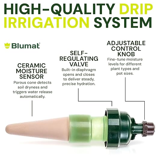 Blumat Gravity Irrigation Kit for Raised Garden Bed | 8 Pack Drip Irrigation Kit