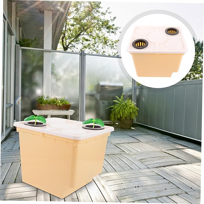 Hydroponic Vegetable Basket Sturdy Plastic Planters for Greenhouses Soilless Cultivation Baskets 2 Holes Lid