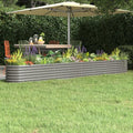 Garden Raised Bed Grey Steel Galvanized Welded Large Metal Bed for Vegetables Herbs Flowers on Patios Landscape &amp Walls